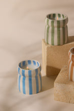 Load image into Gallery viewer, Cabana Candle &quot;Lost at Sea&quot; Blue Stripped
