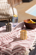 Load image into Gallery viewer, Cabana Candle &quot;Lava Stone&quot; Black Stripped

