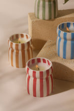 Load image into Gallery viewer, Cabana Candle &quot;Hibiscus Bay&quot; Red Stripped
