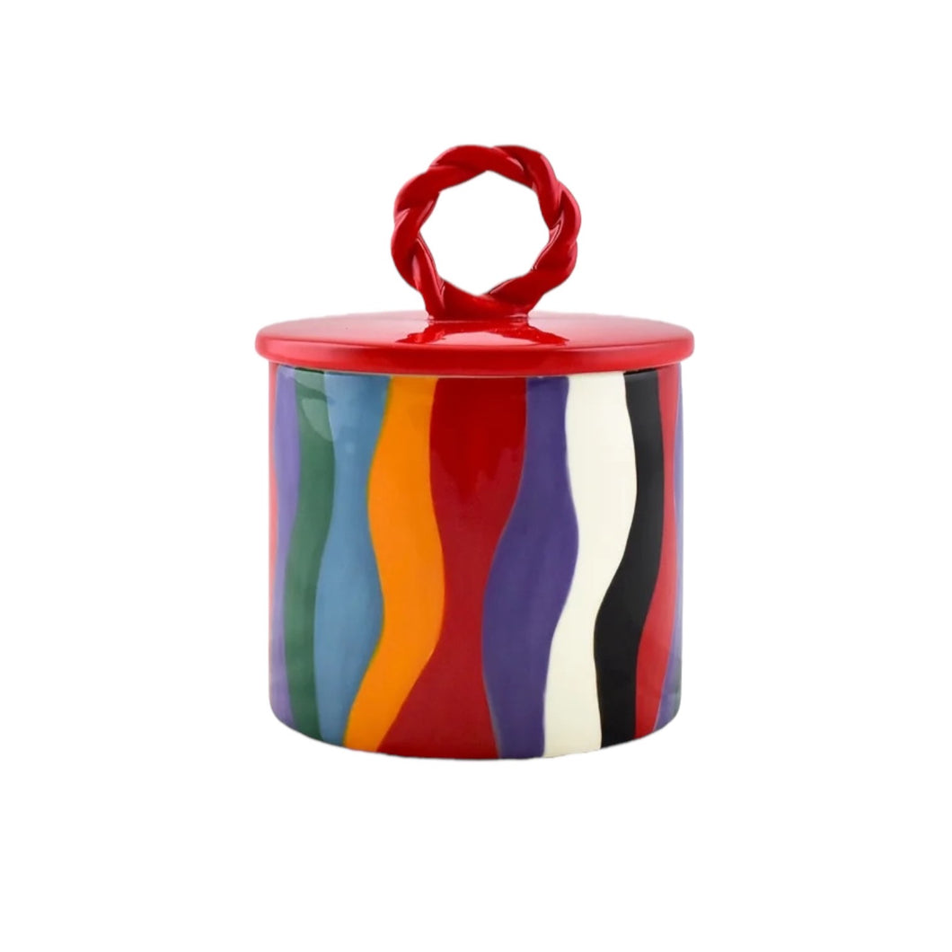 Veronica Ceramic Jar (Red Twist)