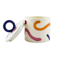 Load image into Gallery viewer, Monica Ceramic Jar (Navy Ring)
