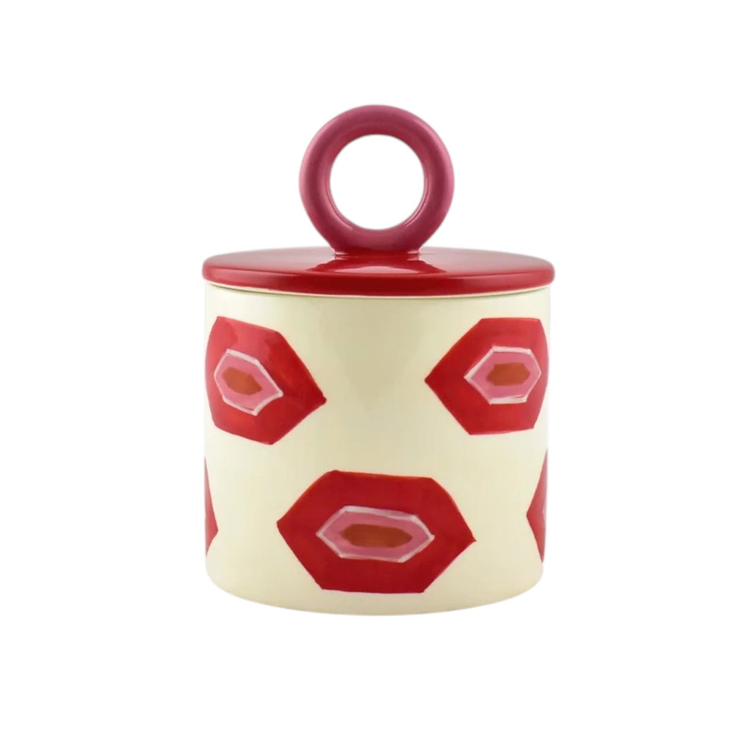 Monica Ceramic Jar (Pink Ring)