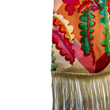Load image into Gallery viewer, Fern Cream &amp; Champagne Silk Luxury Fringe Handbag
