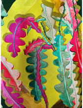 Load image into Gallery viewer, Fern Forest &amp; Lime Silk Luxury Fringe Handbag
