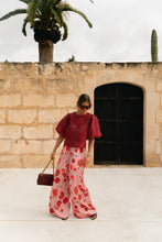 Load image into Gallery viewer, Avril Wide Leg Trousers (Pink/Red)
