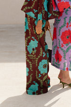 Load image into Gallery viewer, Gill Satin Pants (Burgundy/Turquoise)

