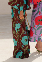 Load image into Gallery viewer, Gill Satin Pants (Burgundy/Turquoise)
