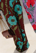 Load image into Gallery viewer, Gill Satin Pants (Burgundy/Turquoise)
