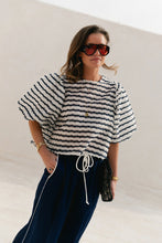 Load image into Gallery viewer, Charlotte Blouse (Navy/Ecru)
