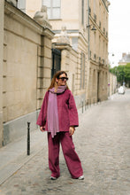 Load image into Gallery viewer, Norma Wide Velvet Pants (Aubergine)
