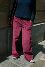 Load image into Gallery viewer, Norma Wide Velvet Pants (Aubergine)
