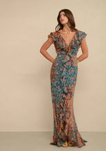 Load image into Gallery viewer, Venice Dress (Brown &amp; Petrol)
