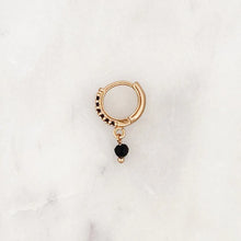 Load image into Gallery viewer, Onyx Hoop Black Bead
