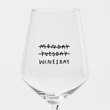 Load image into Gallery viewer, "Monday Tuesday Winesday" wine glass by Johanna Schwarzer × selekkt
