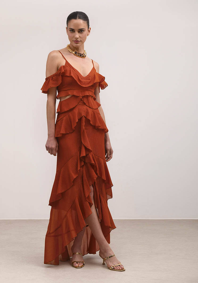 Volcano Dress (Sparkling Burned Peach)