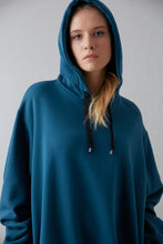 Load image into Gallery viewer, Bussin’ Hooded Sweater Dress (Petrol)

