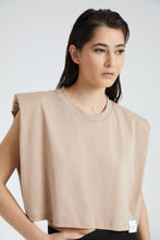 Load image into Gallery viewer, Rhea Cropped T-Shirt (Beige)
